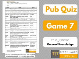 Started with 0.25mg and moved up to 1 in a yea. Trivia Questions For Pub Quiz Game 7 20 General Knowledge Etsy