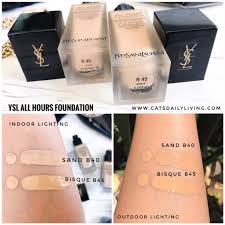 The New Ysl All Hours Foundation Review And Swatches Cat S Daily Living Foundation Swatches Ysl Foundation Foundation Reviews