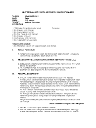 Pn kueh ah mui 2. Minit Mesyuarat Panitia Matematik Kali Pertama 2011
