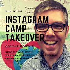 Apostle Arthur Smith is taking over our Instagram account tomorrow!! He is  attending Germany Family Camp and will be sharing pics 📸 from the camp  with us. Follow us