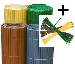 Balkon Sichtschutz 100 X 300 Cm Blickschutz Pvc Kunststoff Streifen Beige Bambus Ebay