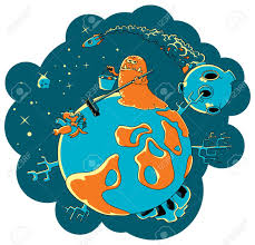 The Alien Monster Clears The Planet Of A Firm Household Waste Royalty Free Cliparts Vectors And Stock Illustration Image 7237887