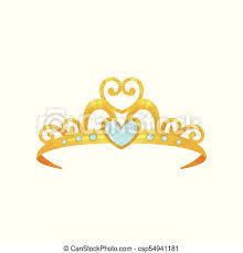 ✓ free for commercial use ✓ high quality images. Golden Princess Tiara Beautiful Queen Crown Decorated With Six Blue Small Gemstones And One Big Heart Shaped Gem Precious Canstock