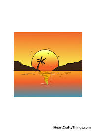 How to draw sunsets in pencil. Sunset Drawing How To Draw A Sunset Step By Step