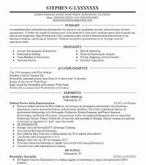 Medical Device Sales Representative Resume Example Arthrex Neptune Beach Florida