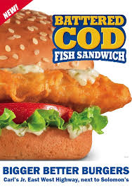 Carl's jr beer battered fish taco. Don T Miss The Battered Cod Fish Sandwich At Carl S Jr Bahamas Http Www Carlsjr Com Battered Cod Fish Sandwich Cod Fish