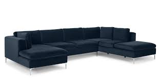 Sofa Esquinero Derecho Monterosso Terciopelo Azul Zafiro Ecksofa Recamiere Wohnen