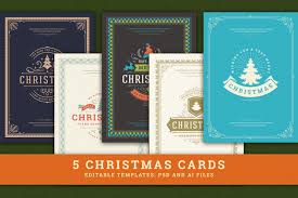 Проекты для adobe premiere pro. 5 Christmas Greeting Cards In Card Invitation Templates On Yellow Images Creative Store