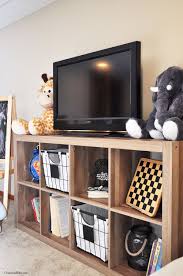 Playroom Progress Rustic Media Stand Cherished Bliss Kids Tv Room Bedroom Tv Stand Playroom Furniture Shop wayfair for the best tv stand for kids room.