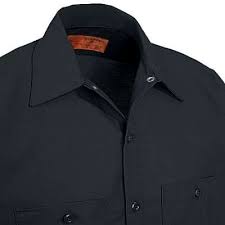 Red Kap Shirts Mens Sp24 Bk Black Industrial Short Sleeve Poplin Work Shirt