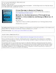 However, over the past few years, metal detecting has also become a way to earn money since there have been instances where people have found some massive amounts of treasures. Pdf Methods For The Determination Of Platinum Group Elements In Environmental And Biological Materials A Review