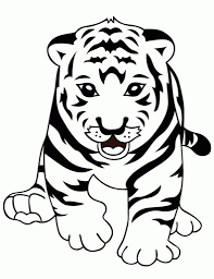 Curious Baby Tiger Coloring Page Cute Letscolorit Com Animal Coloring Pages Tiger Drawing Emoji Coloring Pages