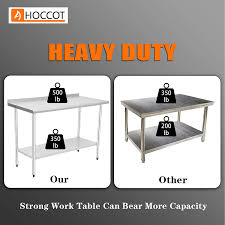 Steel kitchen island work table. Buy Hoccot Stainless Steel Prep Work Table With Adjustable Shelf And Backsplash Kitchen Island With Storage Commercial Workstations Utility Table In Kitchen Garage Laundry Room Outdoor Bbq 24 X 48 Online