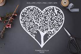 Download Free Paper Cutting Download Heart Tree Papercut Template Svg Eps Dxf Png Pdf Jpg Free Design Resources