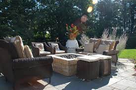 Make a statement with modern patio furniture and decor. Fire Pit Outdoor Fireplace And Brick Patio In Madison Wi Landscape Architecture Llc