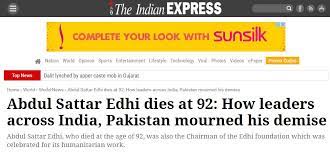 International media covers Edhi's death, celebrities condole - Pakistan -  Dunya News