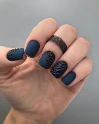 Matte Black And Blue Ombre Nails Dark Blue Matte Nails Nail Designs Black 3d Design Hand Black Ring Fingers In 2020 Blue Matte Nails Squoval Nails Nail Designs
