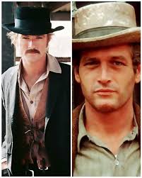 In “Butch Cassidy and the Sundance Kid”, 1969, it was stuntmen Mickey  Gilbert doubling for Robert Redford and Howard Curtis doubling for Paul  Newman, that appeared to jump off the cliff into