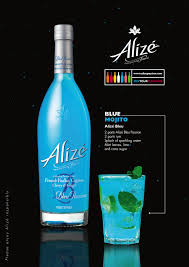 Mojito In Blue Alize Cocktails Liqueurs French Vodka Mojito Vodka Bottle