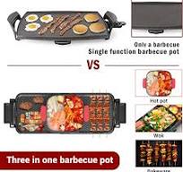 Amazon.com: Barbecue Hot Pot 2 In 1, Indoor Korean BBQ, Dual ...