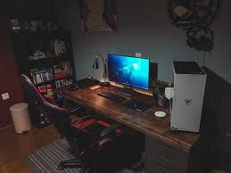 Overdue Upgrade Wooden Dark Theme Game Room Design Home Office Setup Room Setup