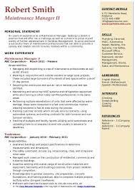 Post on job boards for free. Maintenance Manager Resume Samples Qwikresume