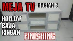 Selain itu, juga memiliki roda sehingga meja dapat dipindahkan dengan mudah. Cara Membuat Meja Tv Dari Hollow Baja Ringan Bagian 3 Finishing Youtube