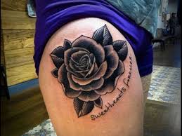 The tattoo has a long tradition as a memorial tattoo with both men and women. 50 Amazingly Beautiful Thigh Tattoo Ideas You Will Love Tats N Rings Dark Roses Tattoo Black Rose Tattoo Meaning Rose Tattoos For Men