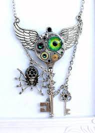 Fairy Necklace Key Necklace Amethyst Necklace Fantasy Key Etsy Fairy Necklace Amethyst Necklace Steampunk Jewerly