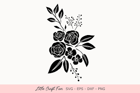 Download Rose Flowers Silhouette Graphic By Little Craft Fun Creative Fabrica PSD Mockup Templates