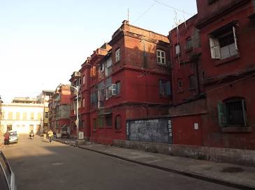 Historic red-brick lanes of Bow Barracks, AI generated