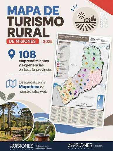 &#55357&#56826️ Nuevo Mapa de Turismo Rural de Misiones El IPEC y la Subsecretar�a de Turismo del Ministerio de Turismo de Misiones presentan el Mapa de Turismo Rural de la provincia. &#55357&#56525 Re�ne