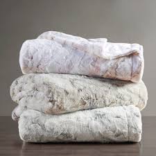 What kind of blanket is best for office? Madison Park Aina Oversized Faux Fur Marble Printed Knitted Throw Overstock 17163674