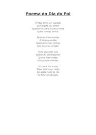 Quando é a data do ano 2021 mostrada em um calendário. Calameo Poema Do Dia Do Pai