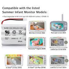 Buy Replacement For Summer Infant Wide View Baby Monitor Battery 29580 10 29270 10 29580 29590 29610 29620 29630 29710 29740 29790 29940 36014 36034 Aaa Ni Mh 4 8v 800mah Online In Kazakhstan B084z1l3c1