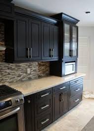 Espresso Cabinets And That Backsplash Love It Wooden Kitchen Cabinets Backsplash With Dark Cabinets Espresso Cabinets