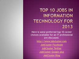 Top 10 Jobs In Information Technology Industry Information Technology Technology Careers Tech Job