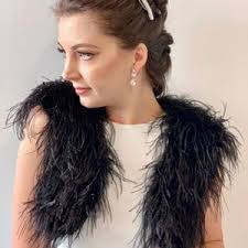 Black Ostrich Feather Shrug