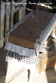 Black And White Farmhouse Table Runner Burlap Table Runner Sweet Tea And Jesus Farmhouse Triple White With Black Gingham Check Ruffles By Sweet Magnolias Farm With Images Burlap Table Runners Table Runners Burlap Decor