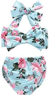 Last summer a friend of mine showed up to the beach in a really good bathing suit. Amazon Com Mekilyn 2pcs Baby Girls Halter Bowknot Tube Top Floral Short Bottoms Bikini Bathing Suit S Girls Bathing Suits Baby Girl Swimwear Baby Bathing Suit