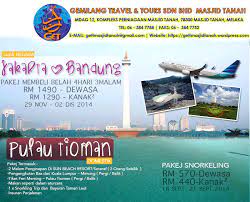Pesan penerbangan murah dari jakarta ke pulau tioman: Melancung Ke Jakarta Bandung Atau Pulau Tioman Gemilang Travel Tours Masjid Tanah
