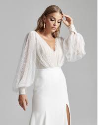 Modern Bishop Sleeve Wedding Dress Modern Bishop Sleeve Wedding Dress Making A Wedding Dress A Line Wedding Dress Sleeved Wedding