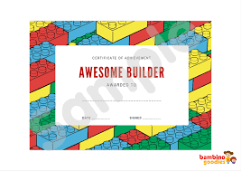 You can select the certificate border, the ribbon and you can edit all of the text. Lego Inspired Awesome Builder Certificates Printable Bambino Goodies The Store