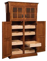 Heritage Mission 4 Door Pantry With Rollout Shelf Cabinet Kitchen Pantry Storage Mission Style Furniture Craftsman Kitchen