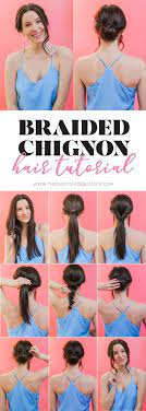 Easy Braided Chignon Tutorial And At Home Hair Dye Tips Athome Braided Chignon Dye Easy Hair Braided Chignon Tutorial Hair Dye Tips Colored Hair Tips