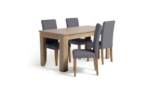 Shop table and chair sets for: Argos Home Ashdon Solid Wood Dining Table 6 Black Chairs