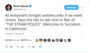 Aoc is the dumbest person in america. Ca Representative Devin Nunes Tweets About Straws And Socialism The Fresno Bee
