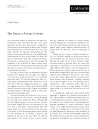 The Grass Is Always Greener On The Other Side Of The Fence Essay Pdf The Grass Is Always Greener