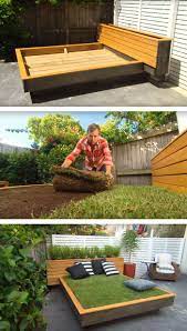 Diy Grass Bed Offers A Cozy Green Oasis Backyard Garden Beds Backyard Garden Design Backyard Garden Diy