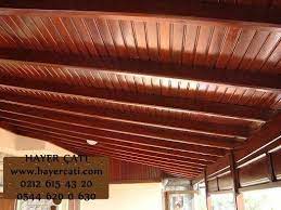 Ahşap çatılar ve ahşap çatı elemanları. Ters Tavan Lambiri Doseme Ahsap Tavan Tavan Teras